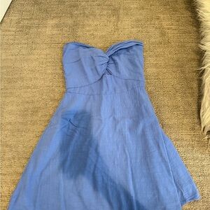 Elegant Blue Strapless Dress